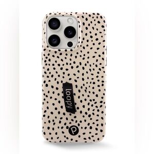 Loopy Case Mocha Dots iPhone 16 Pro Max Black and Cream Phone Case
